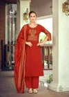 Nikhaar By Woodee Slub Rayon Kurti With Bottom Dupatta